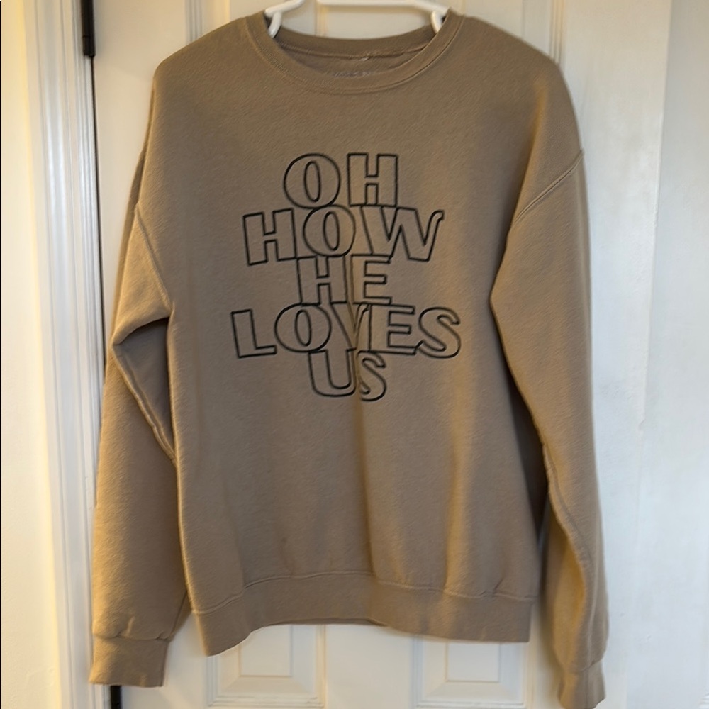 Beige Graphic Sweatshirt